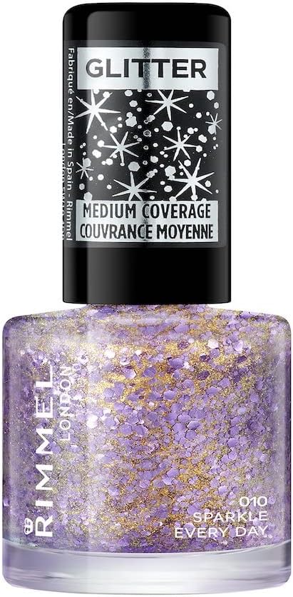 Rimmel London Glitter Nail Polish Top Coat 010 Sparkle Every Day