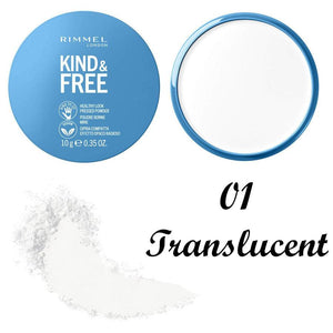 Rimmel London Kind & Free Natural Finish Pressed Powder 01 Translucent