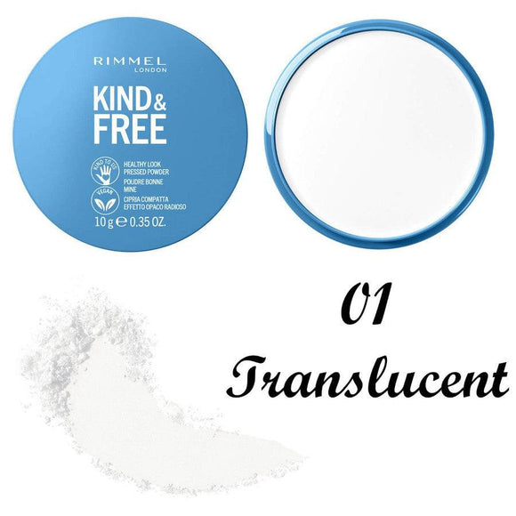 Rimmel London Kind & Free Natural Finish Pressed Powder 01 Translucent