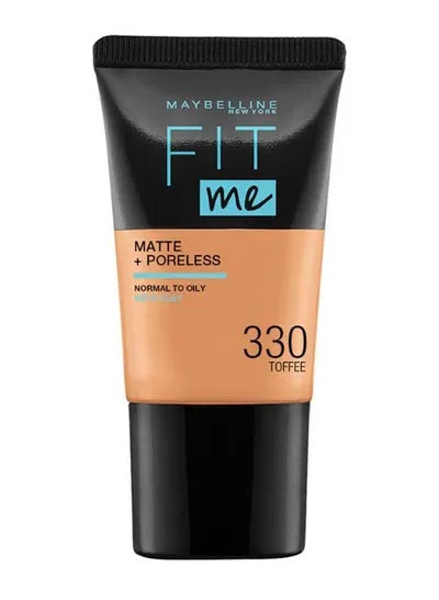 Maybelline Fit Me Foundation Matte & Poreless With Clay 330 Toffee, 18ml