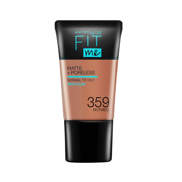 Maybelline Fit Me Foundation Matte & Poreless With Clay 359 Nutmeg, 18ml