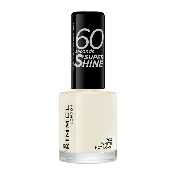 Rimmel London 60 Seconds Super Shine Nail Polish 703 White Hot Love