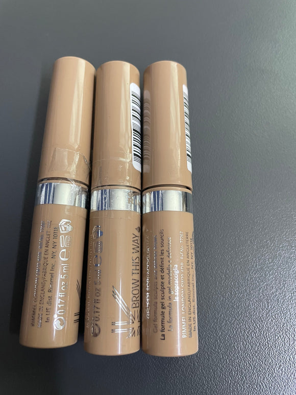 Rimmel London Brow This Way Styling Eyebrow Gel Mixed Shades *See Description*