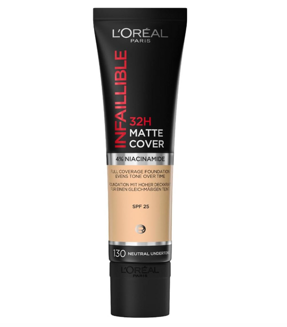 L'Oreal Infallible 32HR Matte Cover Foundation 130 Neutral Undertone