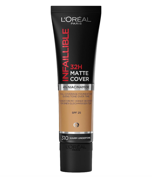 L'Oreal Infallible 32HR Matte Cover Foundation 310 Warm Undertone