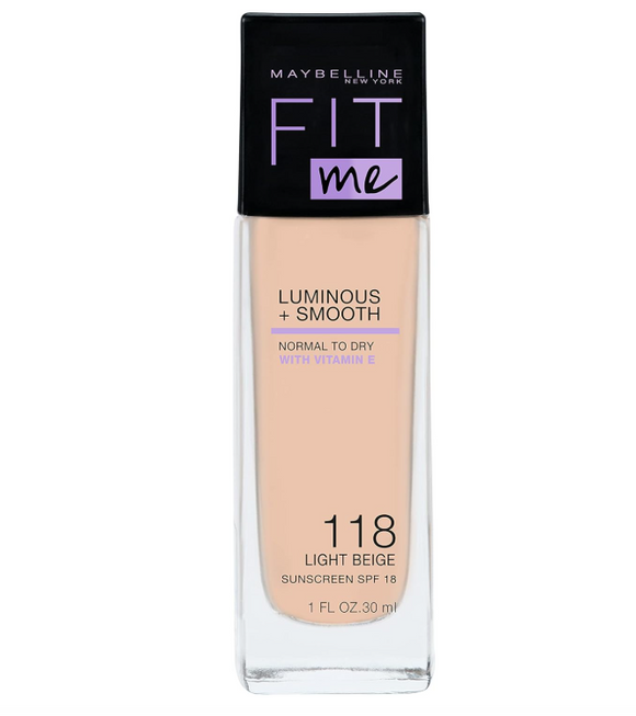 Maybelline Fit Me Luminous + Smooth Liquid Foundation 118 Light Beige