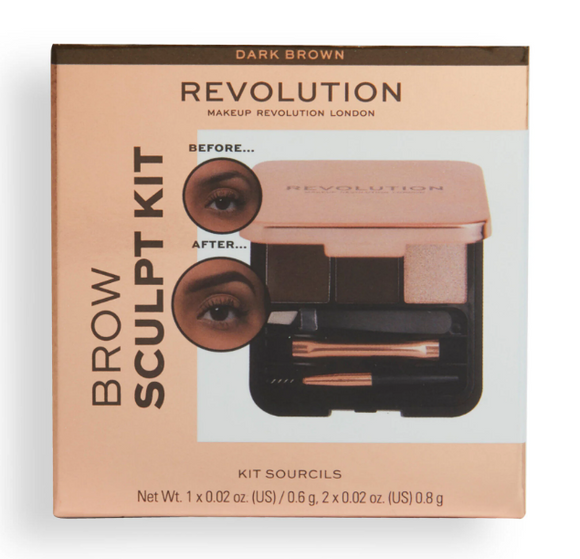 Revolution Brow Sculpt Kit Dark Brown