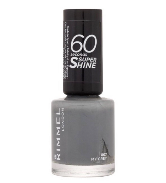 Rimmel London 60 Seconds Super Shine Nail Polish 807 My Grey