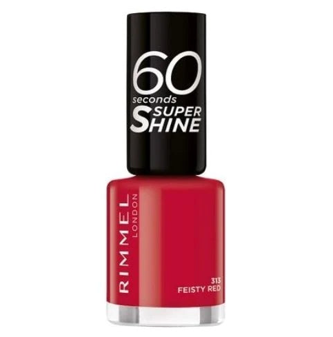 Rimmel London 60 Seconds Super Shine Nail Polish 313 Feisty Red