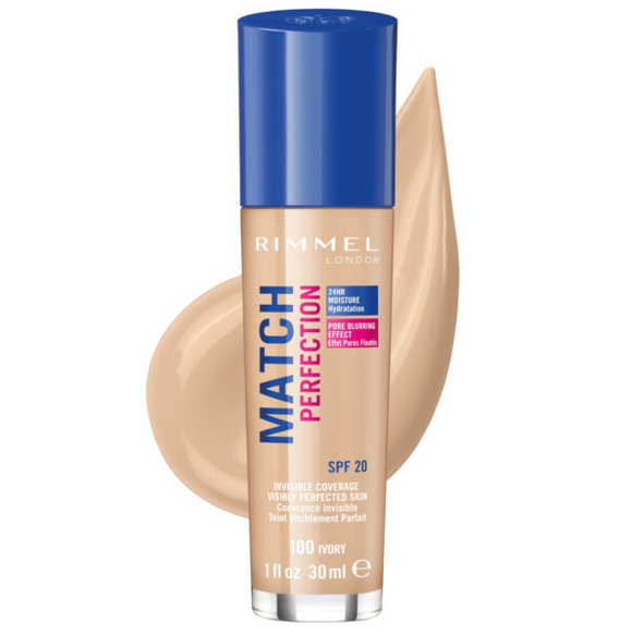 Rimmel London Match Perfection 24HR Foundation 100 Ivory