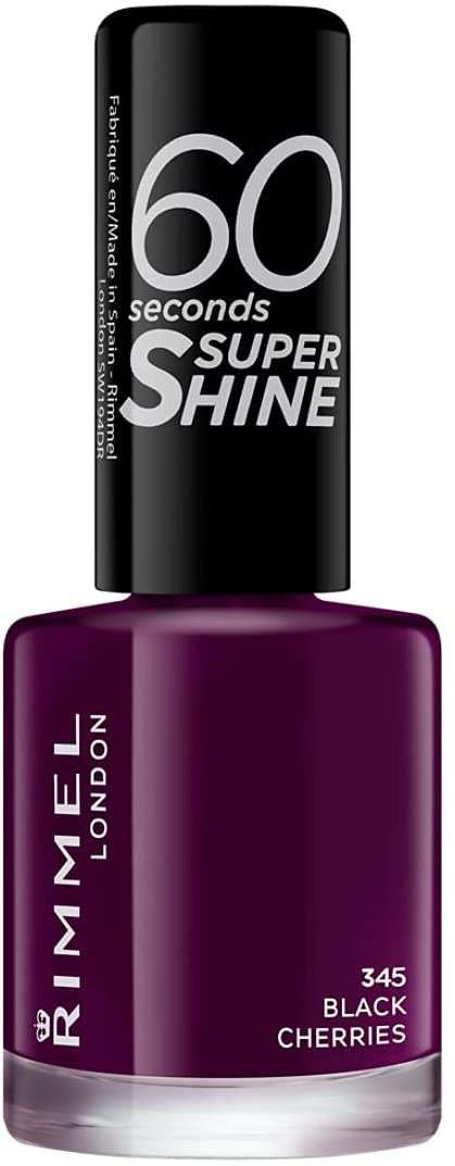 Rimmel London 60 Seconds Super Shine Nail Polish 345 Black Cherries