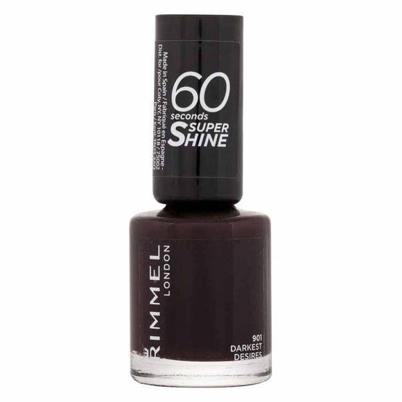 Rimmel London 60 Seconds Super Shine Nail Polish 901 Darkest Desires ...