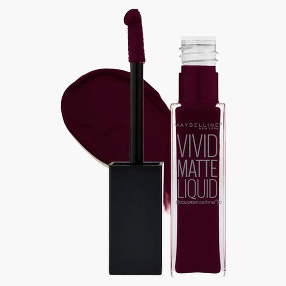 Maybelline Vivid Matte Lipstick 47 Deepest Plum Pack Of 3 - Very Cosmetics